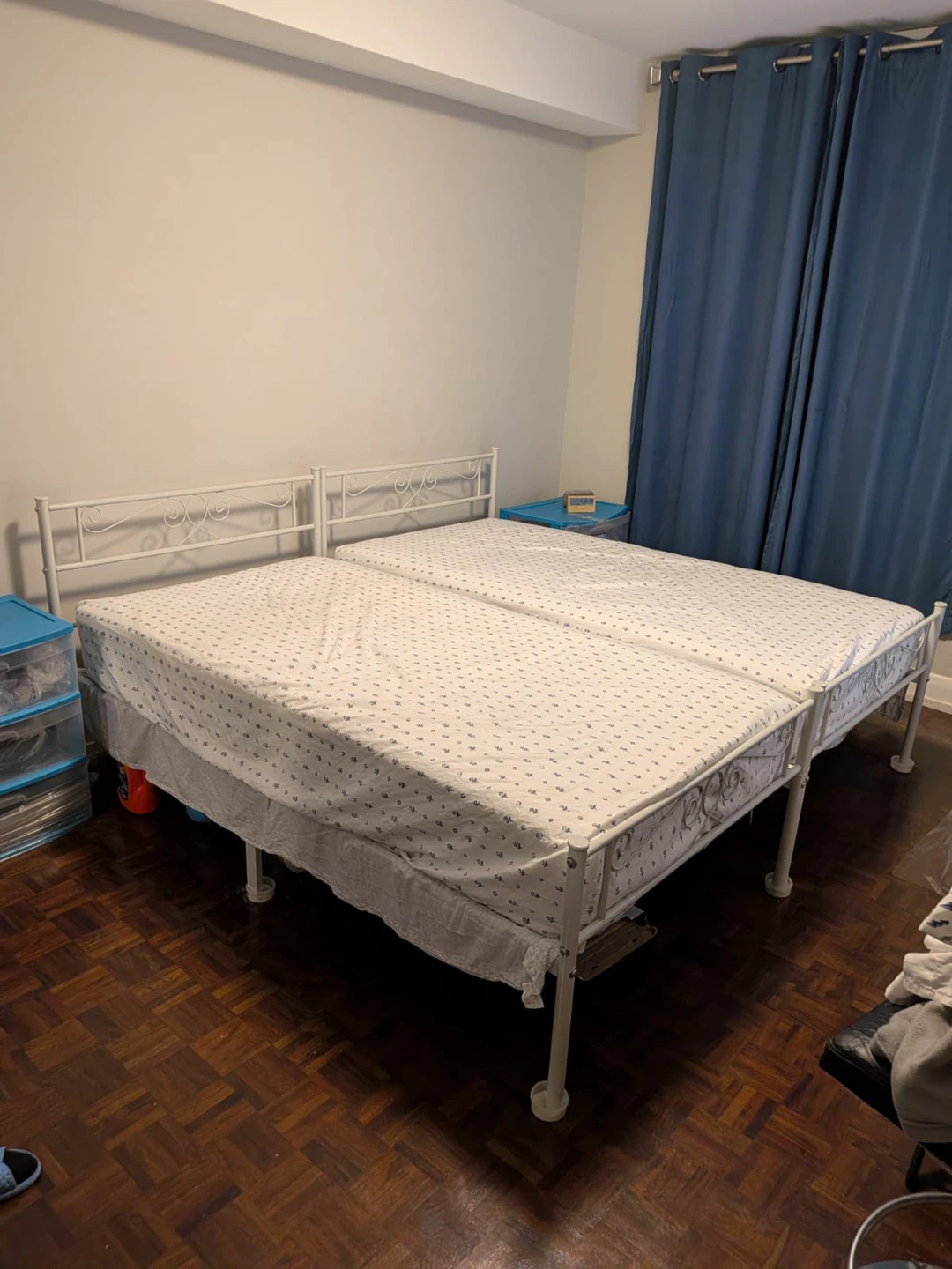Two Twin Bed Frames with Mattresses