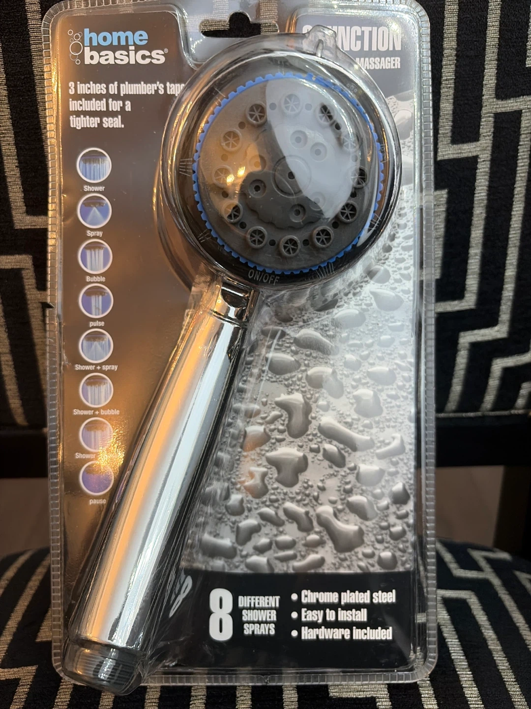 Home Basics Shower Head with 8 Different Sprays