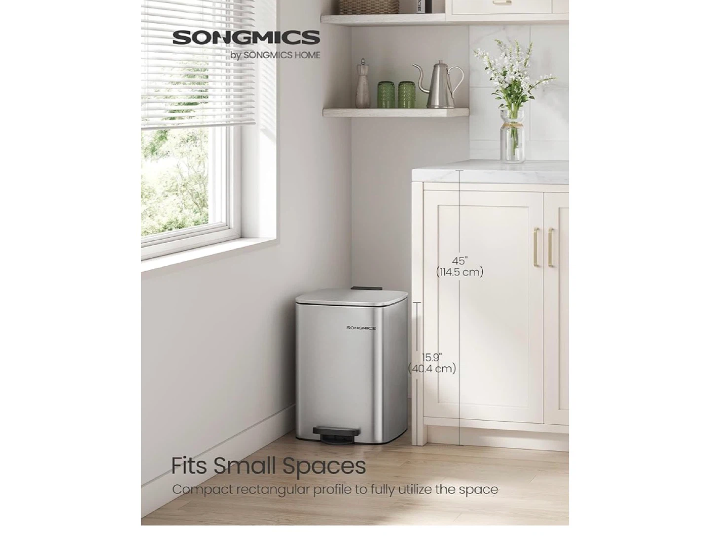 SONGMICS Stainless Steel Pedal Trash Can - 20L - photo 2