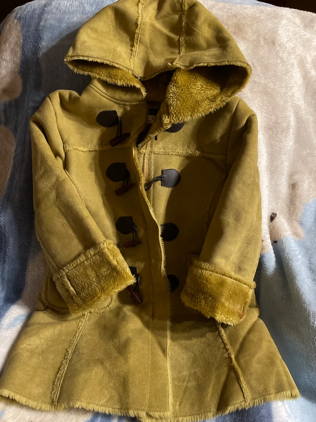 Shearling Hooded Duffle Coat