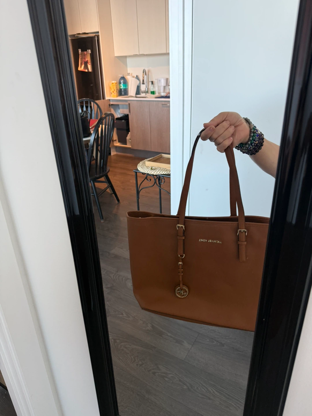 Michael Kors Jet Set Travel Tote Bag - Brown Saffiano Leather - photo 5