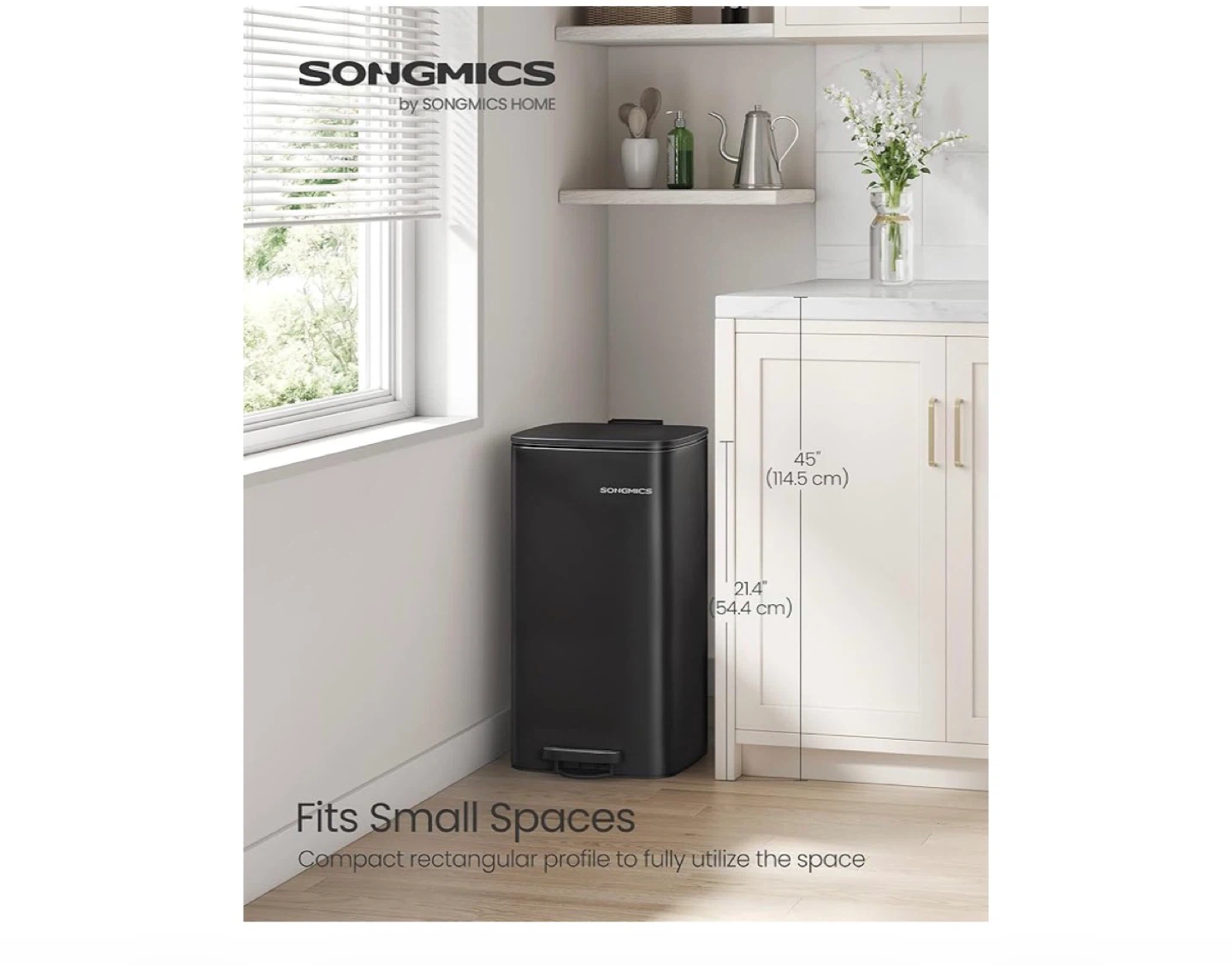 SONGMICS 8 Gallon (30L) Black Step Trash Can - photo 2