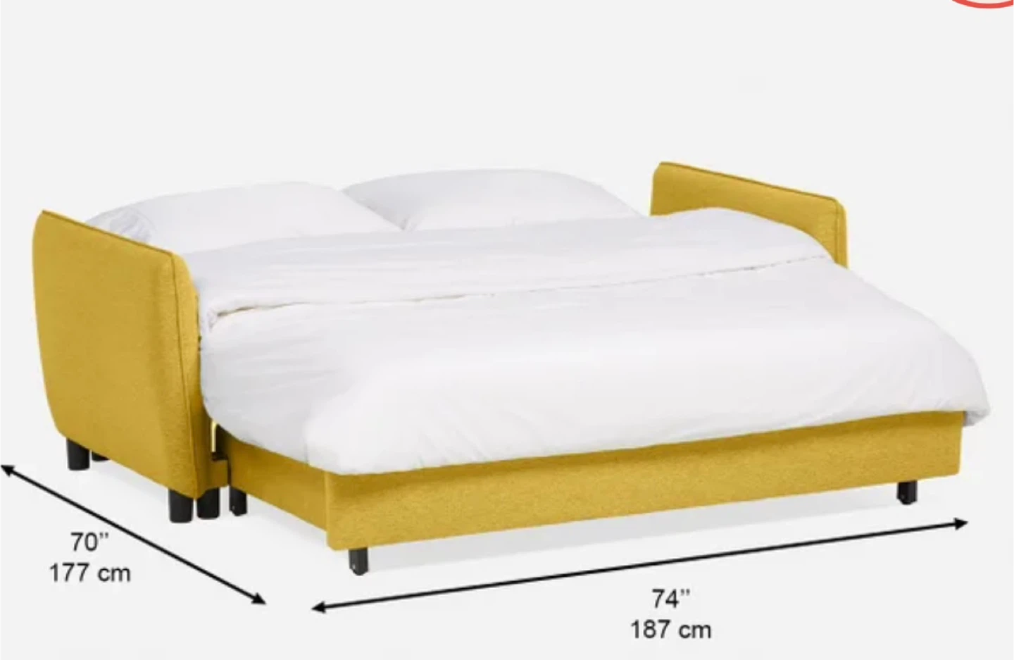 Yellow Sofa Bed - Queen Size - photo 4