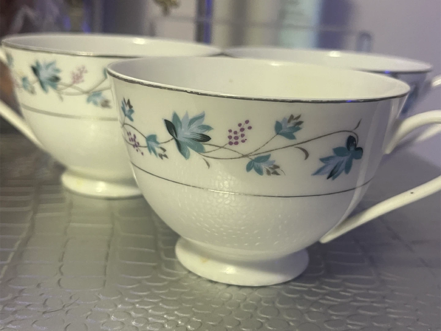 Set of 3 Vintage Floral Teacups