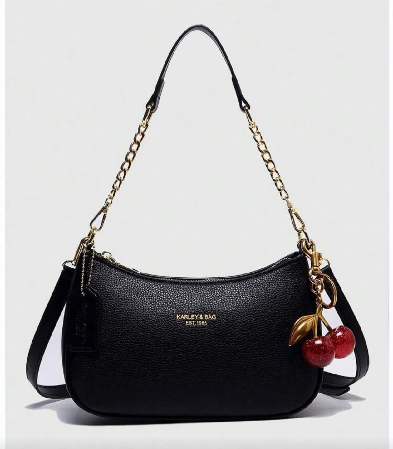 Shoulder Bag with Cherry Charm