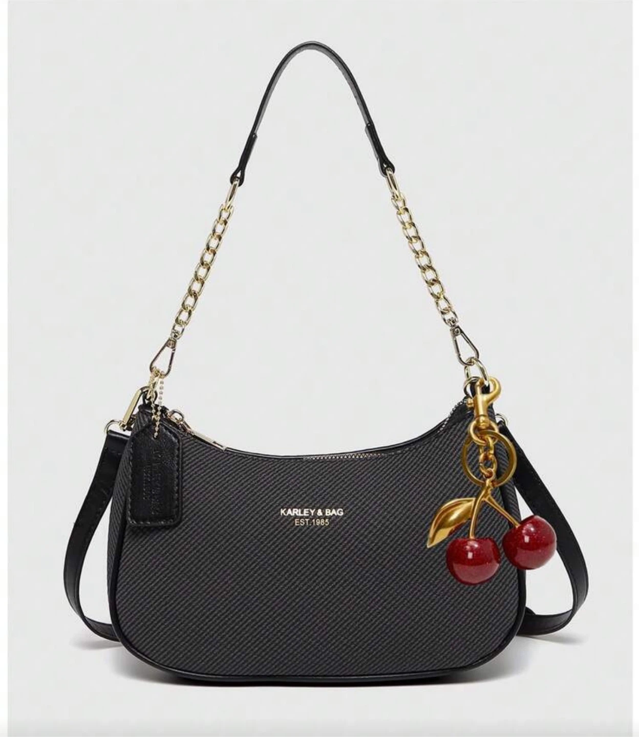 Shoulder Bag with Cherry Charm - photo 2