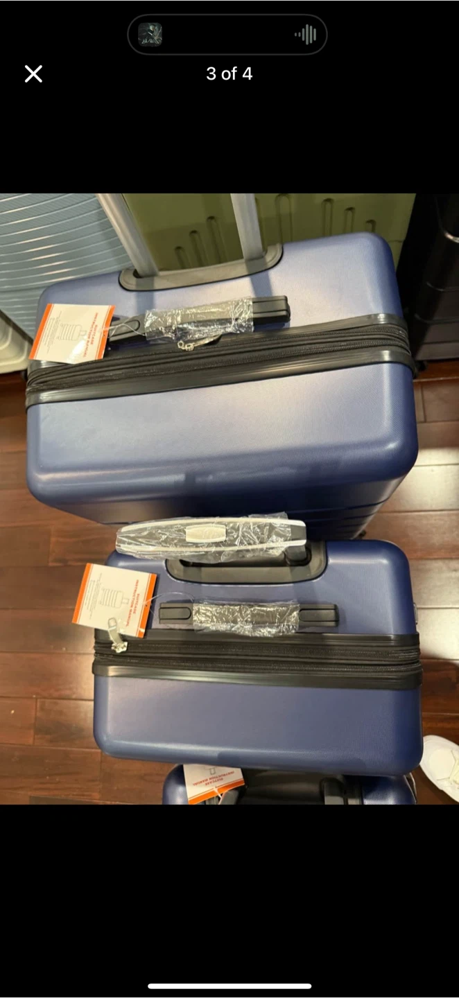 Blue expandable Luggage Set (3-Piece) - photo 3
