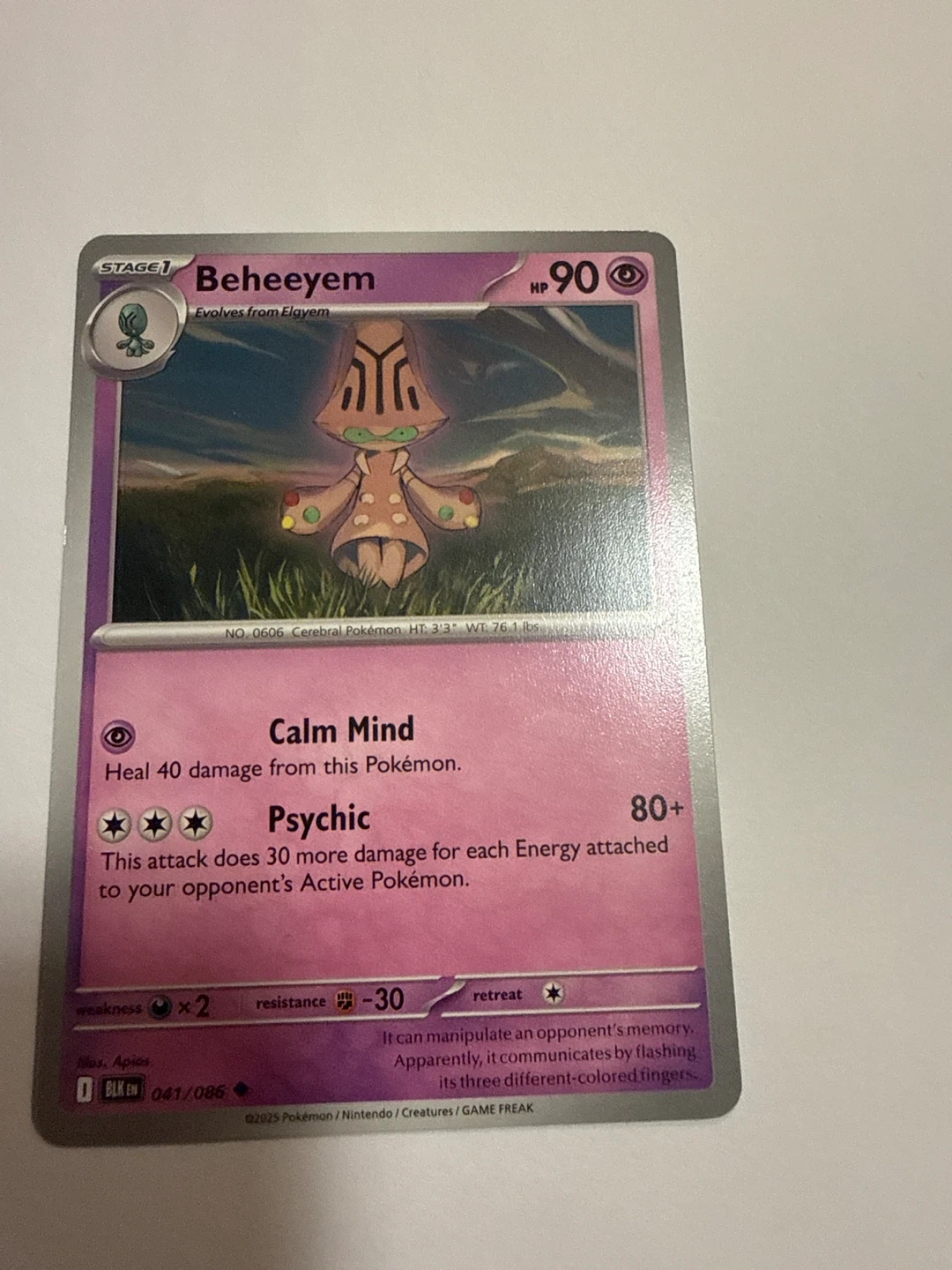 Pokemon TCG Beheeyem 041/086 Psychic Card
