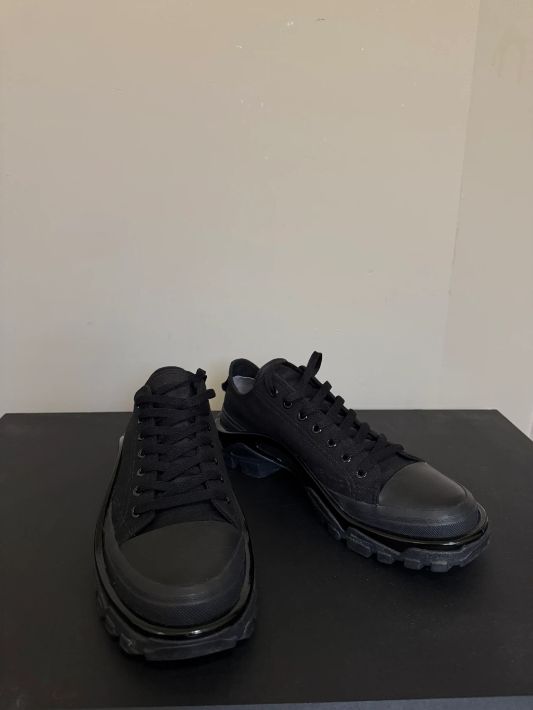 Adidas x RAF Simons Black Canvas Sneakers - Size 9 - photo 2