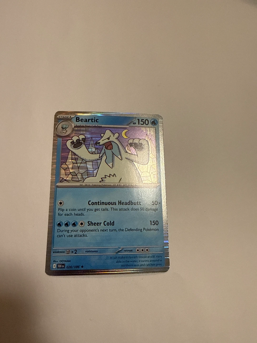 Pokemon Beartic Stage 1 Card - photo 2