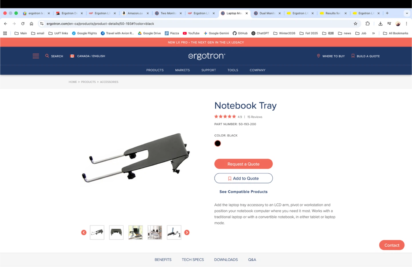 Ergotron LX Pro Dual Stacking Arm Monitor Mount - photo 5