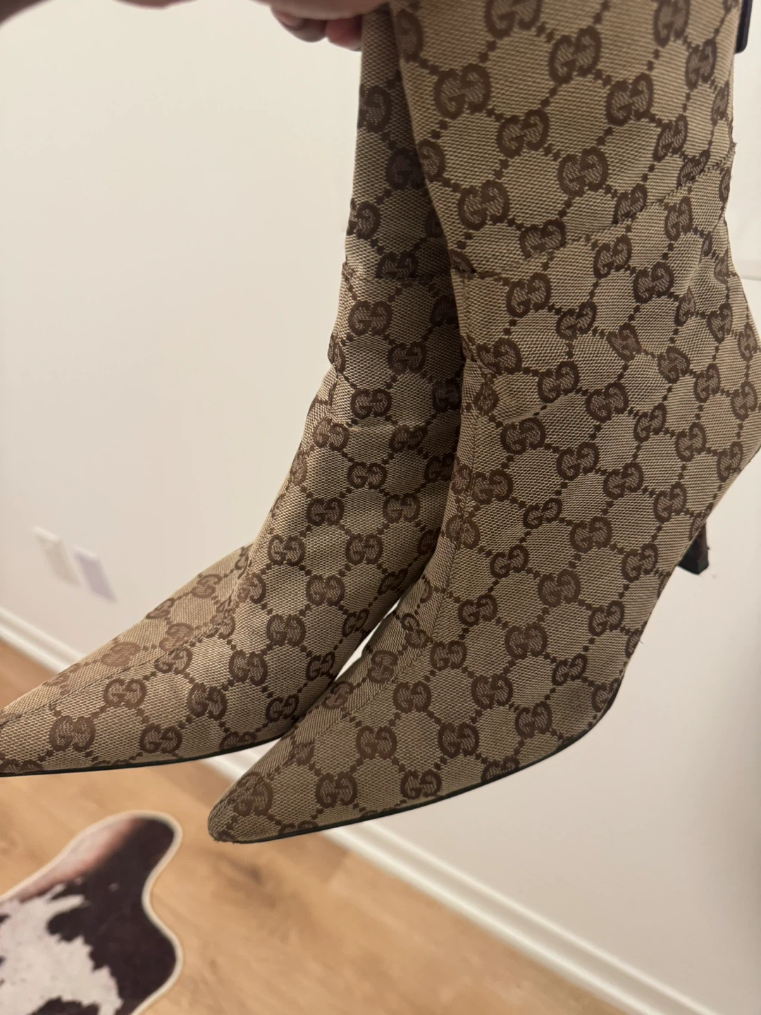 Gucci Monogram Canvas Boots - Size 39.5 C