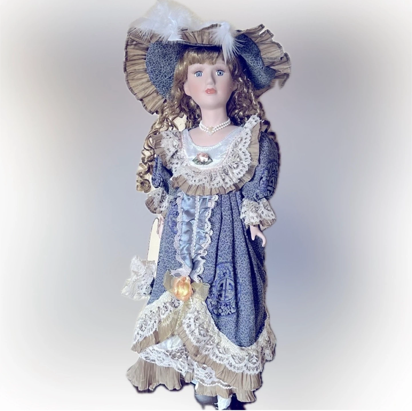 Brand new in the box porcelain collectable doll - photo 3