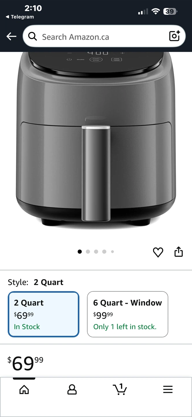 Chefman 2 Qt Mini Air Fryer – Compact Air Fryer – Grey