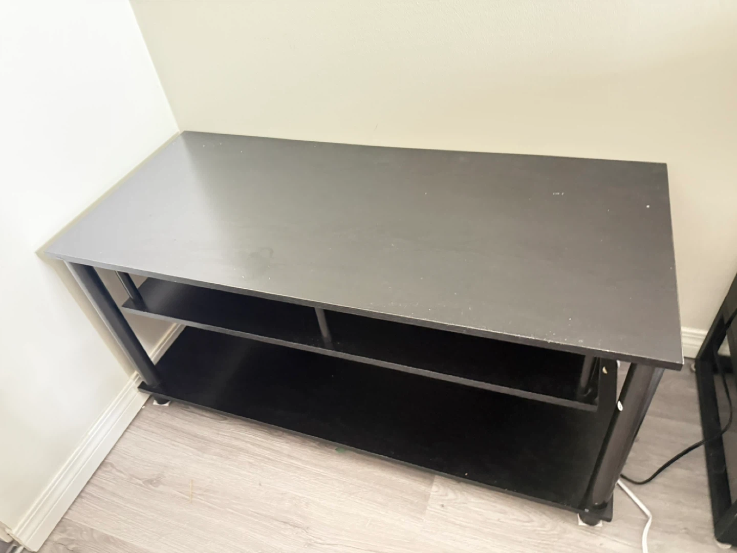 Black 3-Shelf TV Stand - photo 4