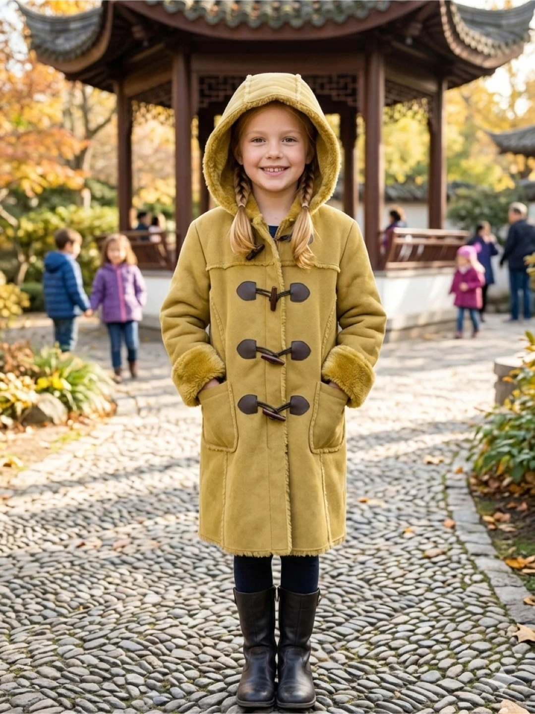 Shearling Hooded Duffle Coat - photo 2