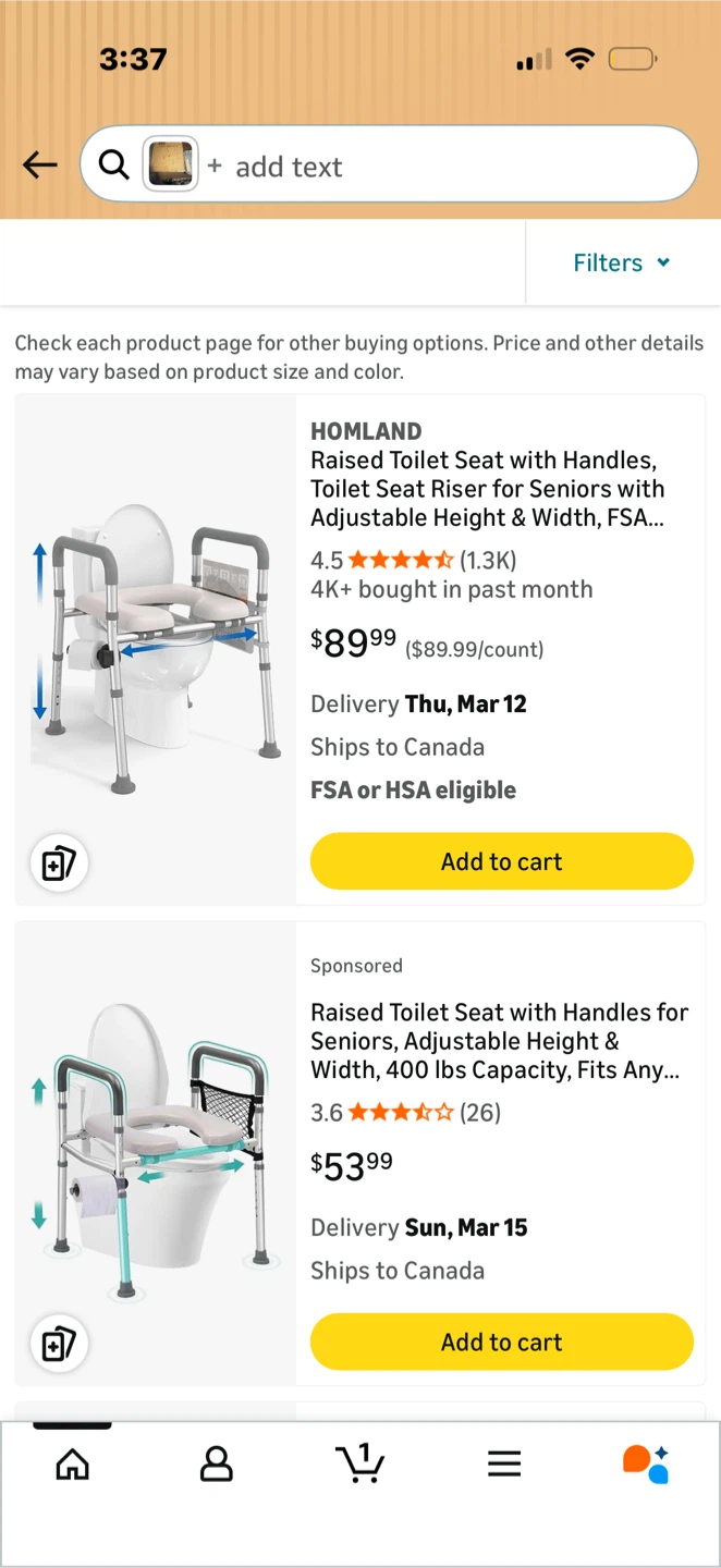 HOMLAND Raised Toilet Seat with Handles