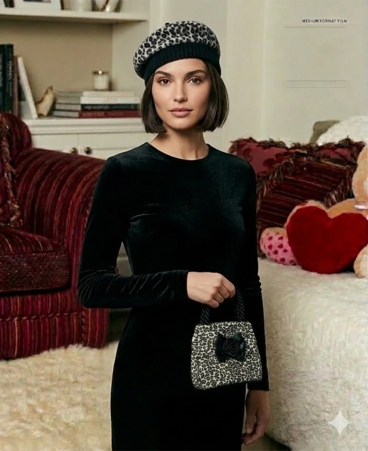 Leopard Print Hat and Handbag Set - photo 3