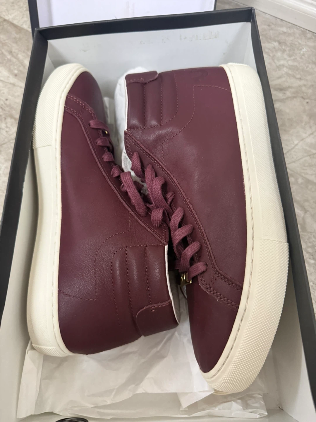 True Religion TR High Top Leather Sneakers - Ox Blood - Size 7