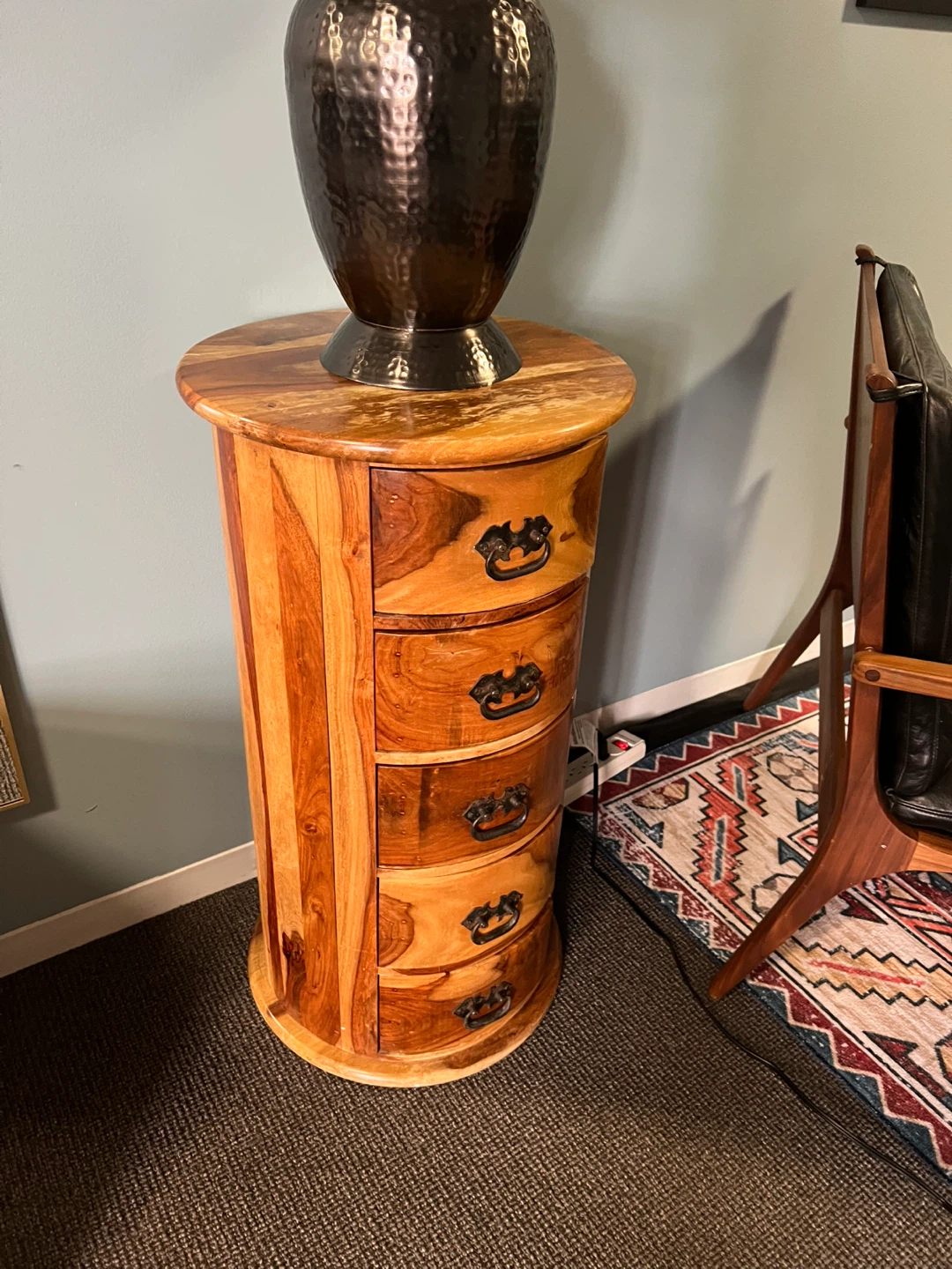 Wooden Drum Chest of Drawers