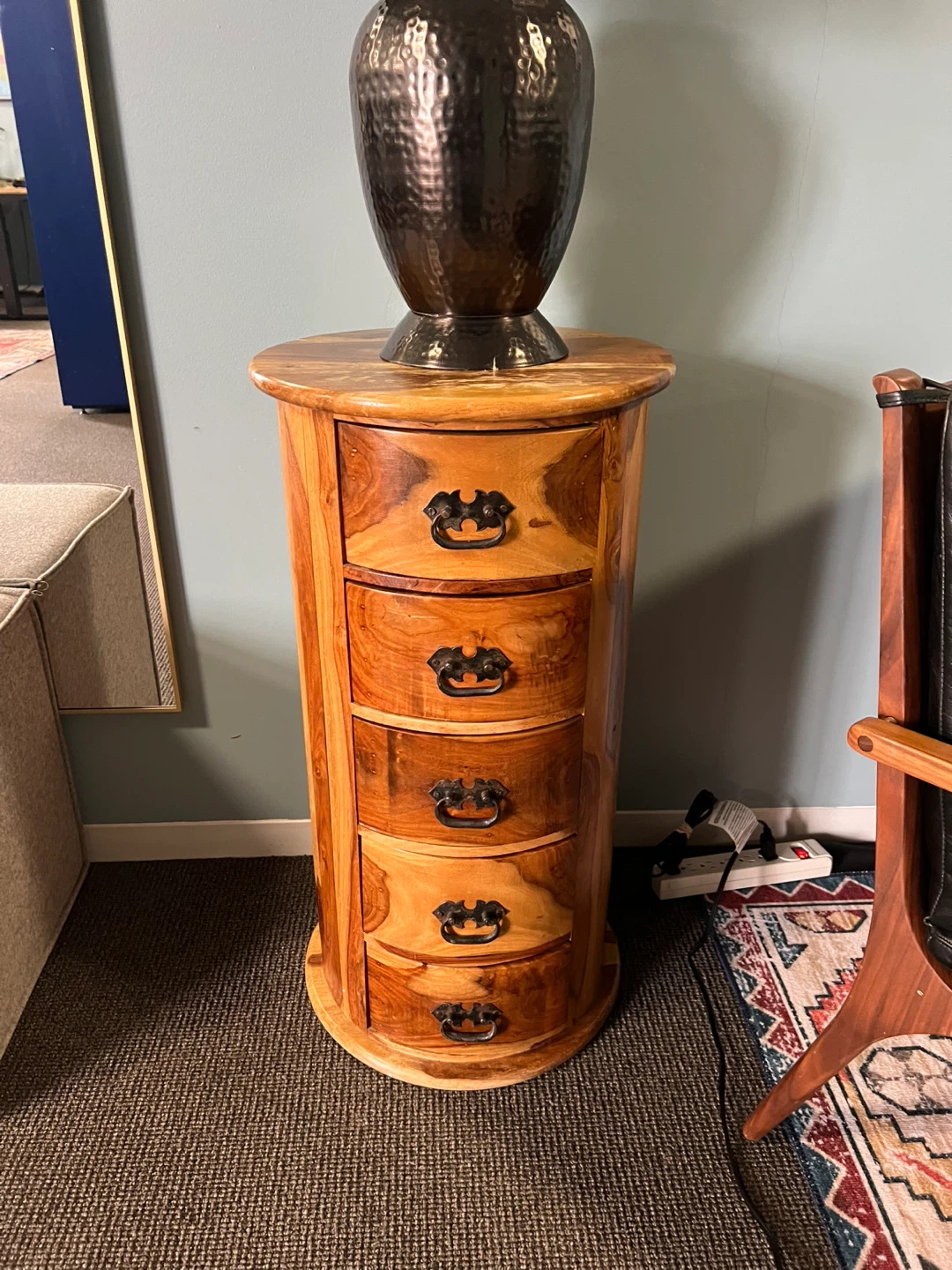 Wooden Drum Chest of Drawers - photo 2