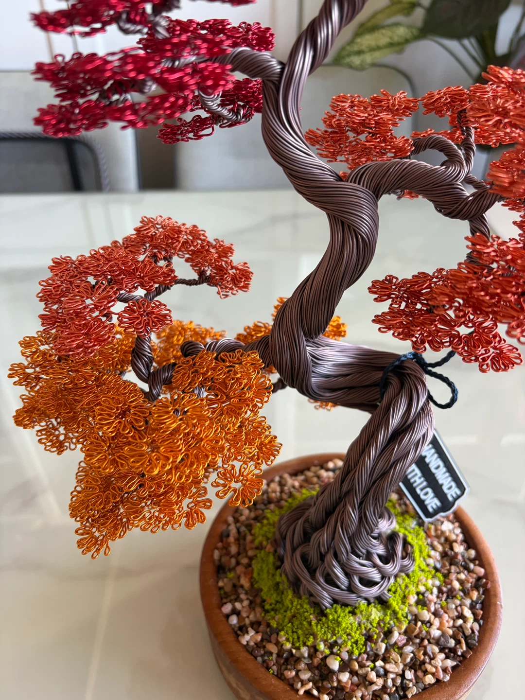 Handmade Wire Bonsai Tree Sculpture - photo 3