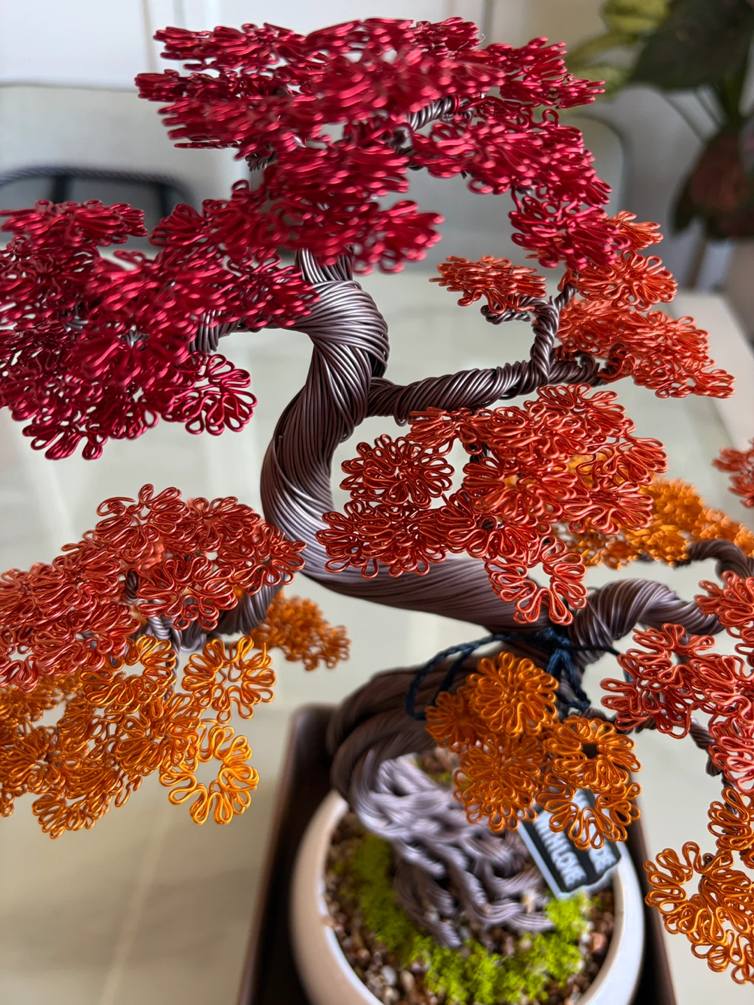 Handmade Wire Bonsai Tree Sculpture (Autumn) - photo 3