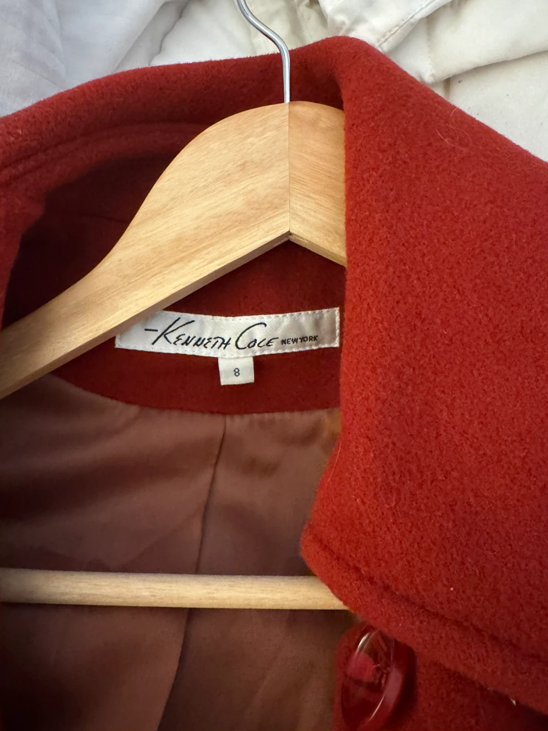 Kenneth Cole New York Red Wool Blend Coat Size 8 - photo 3
