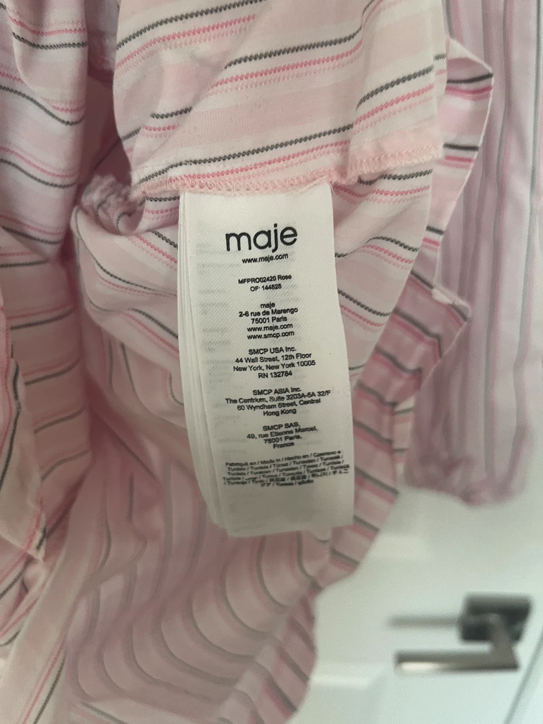 Maje Pink Striped Wrap Dress Size 36 - photo 4