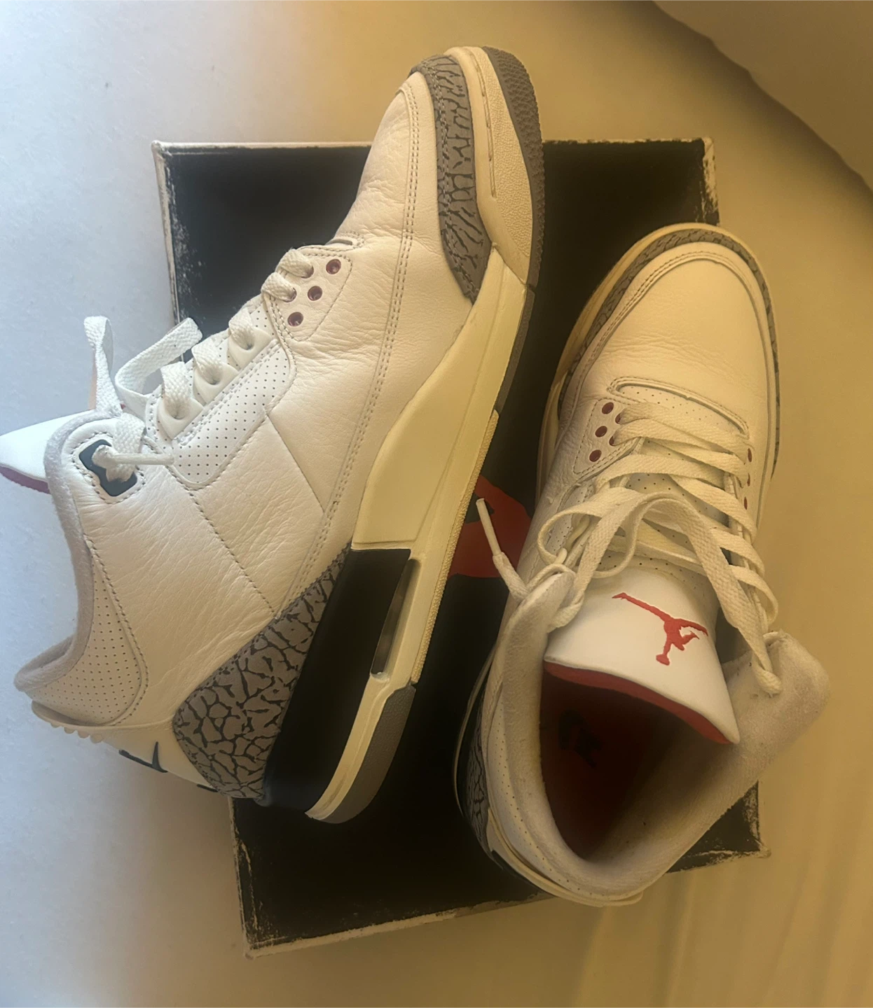Air Jordan 3 Retro White Cement Sneakers - photo 5