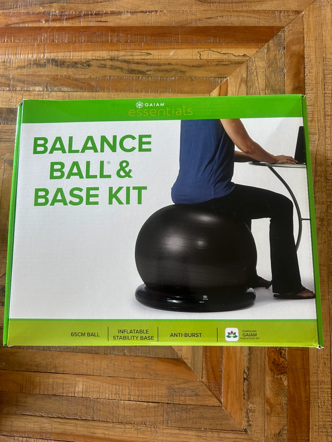 Gaiam Essentials Balance Ball & Base Kit - 65cm
