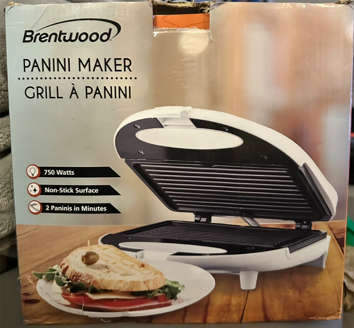 Brentwood Panini Maker Grill - White