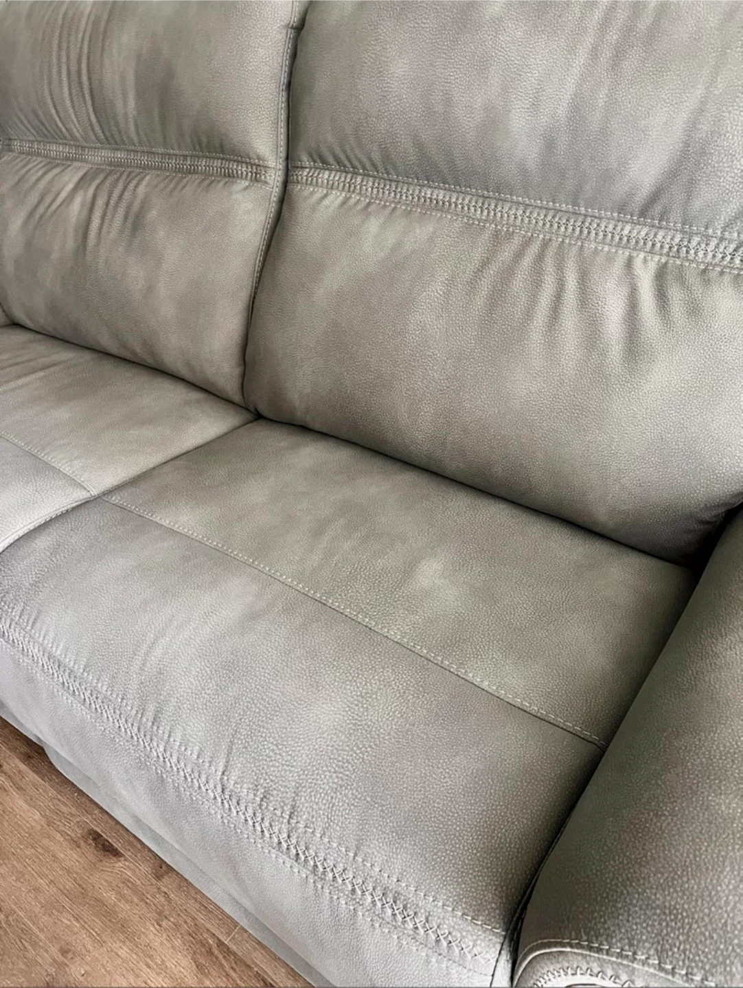 Grey Reclining Loveseat Sofa,microfiber material - photo 2