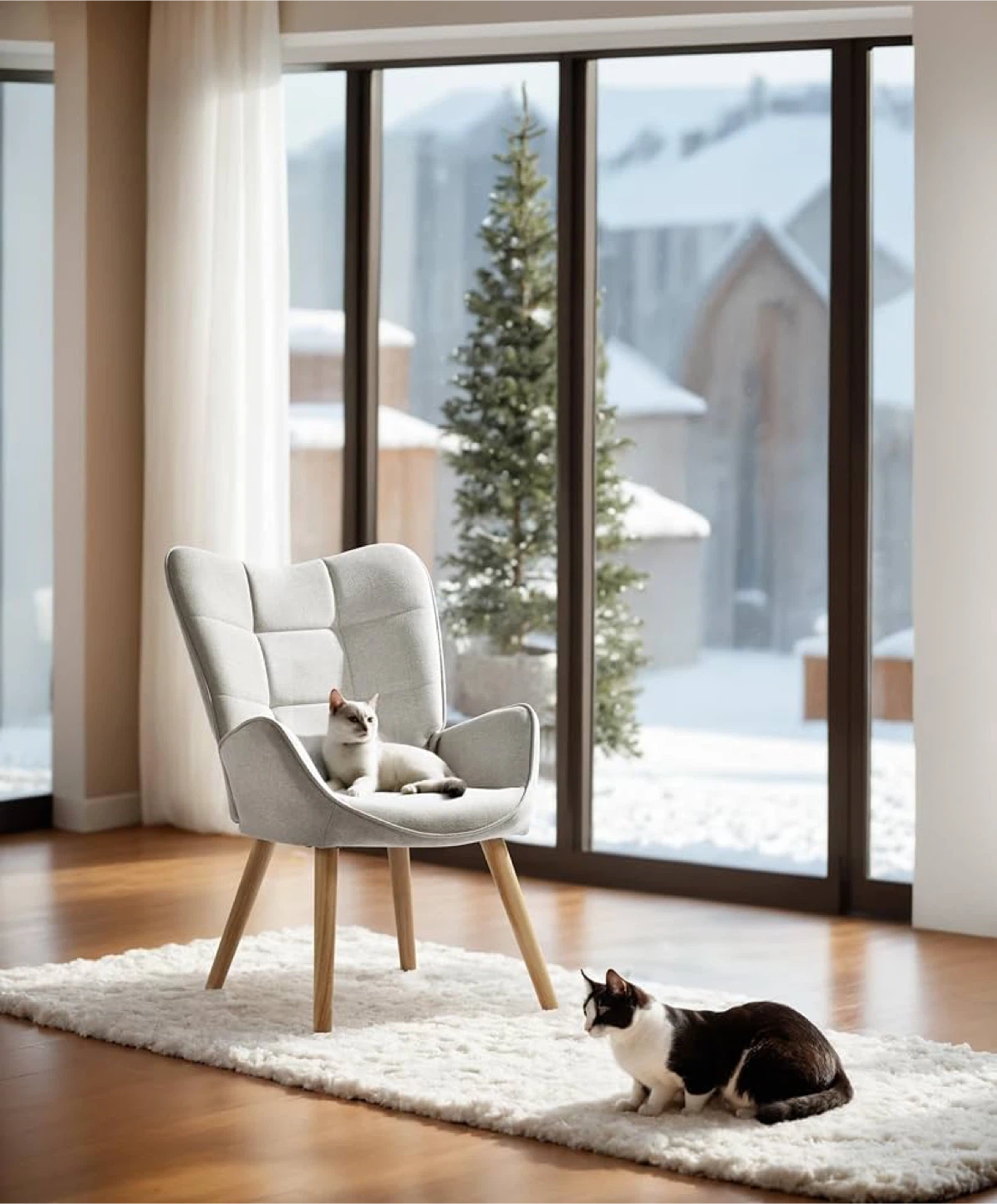 Beige Living Room Accent Chair Leisure Chair - Nursery Armchairs - photo 2