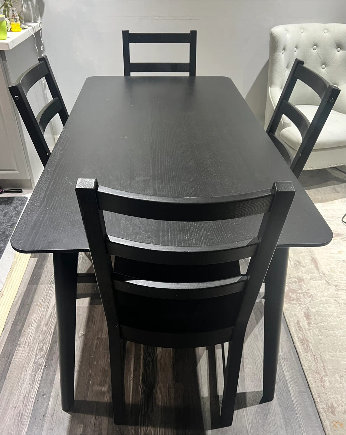 IKEA LISABO Table - Black/Ash Veneer 140x78 cm