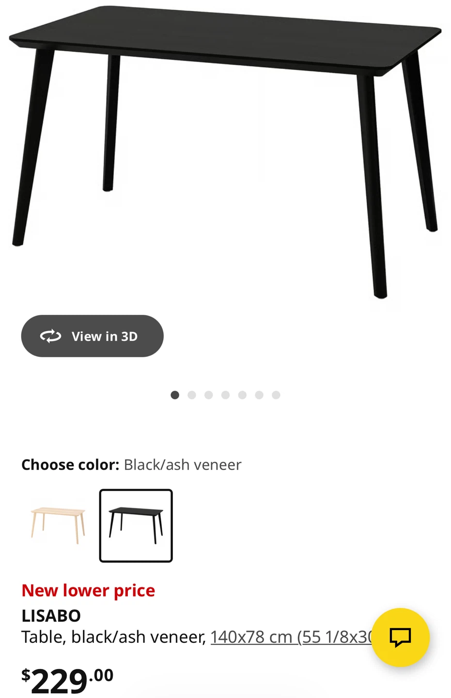 IKEA LISABO Table - Black/Ash Veneer 140x78 cm - photo 2