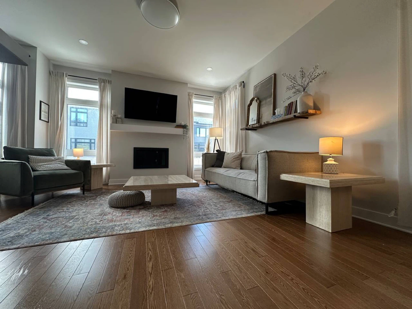 Beautiful Solid Travertine Coffee Table & Matching Side Tables - photo 2