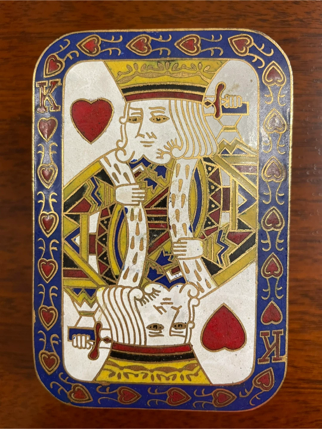 MOTHERS DAY King of Hearts Collectable Cloisonné Trinket Box