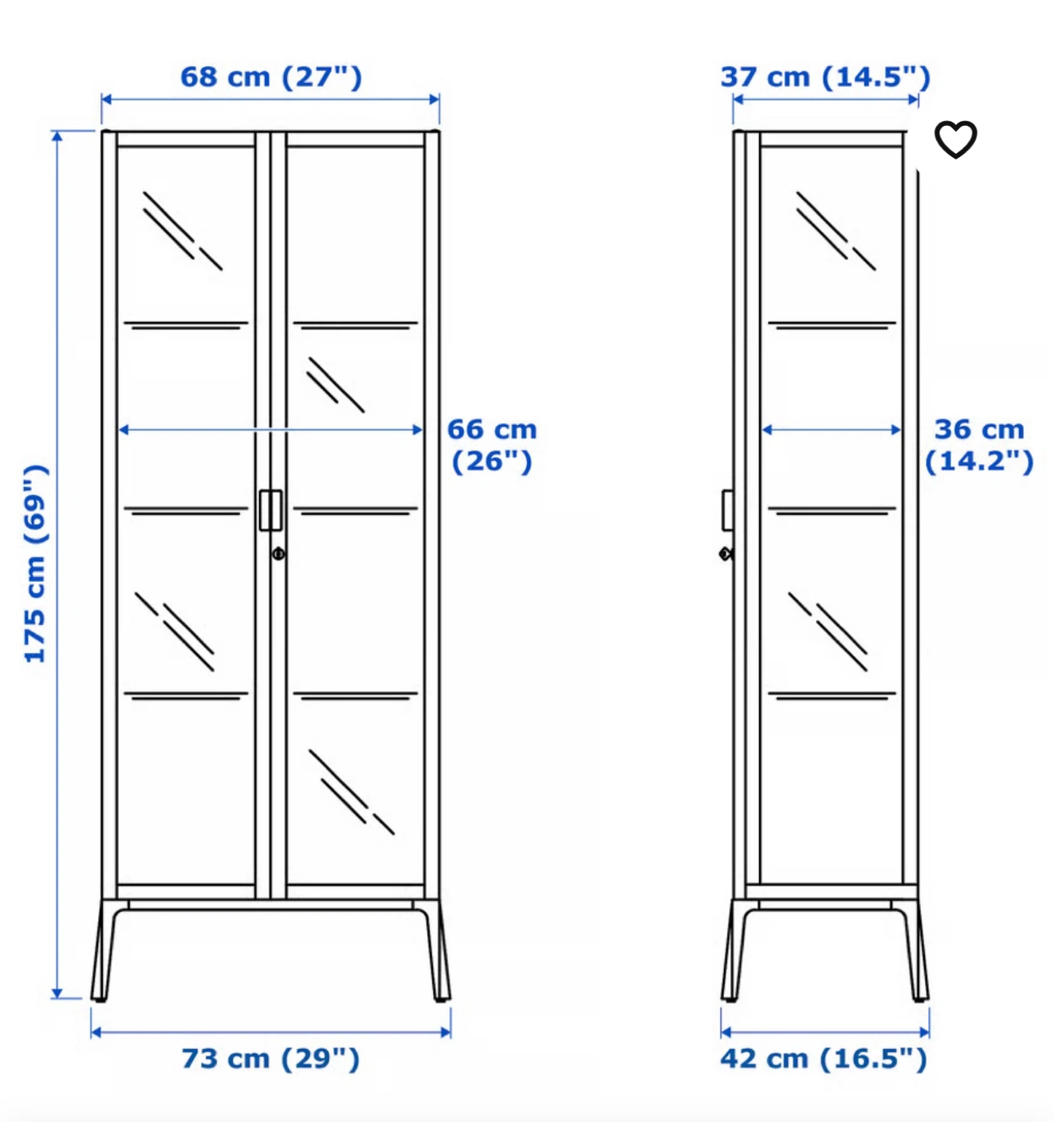 IKEA FABRIKÖR Glass-door cabinet, black-brown - photo 3