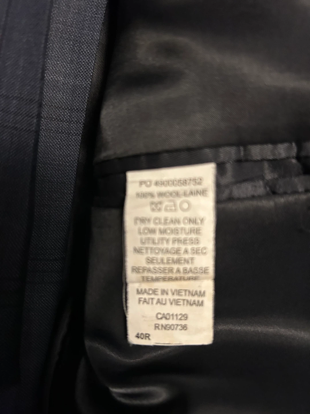 Calvin Klein Men's Navy Wool Suit Jacket 40R - photo 3