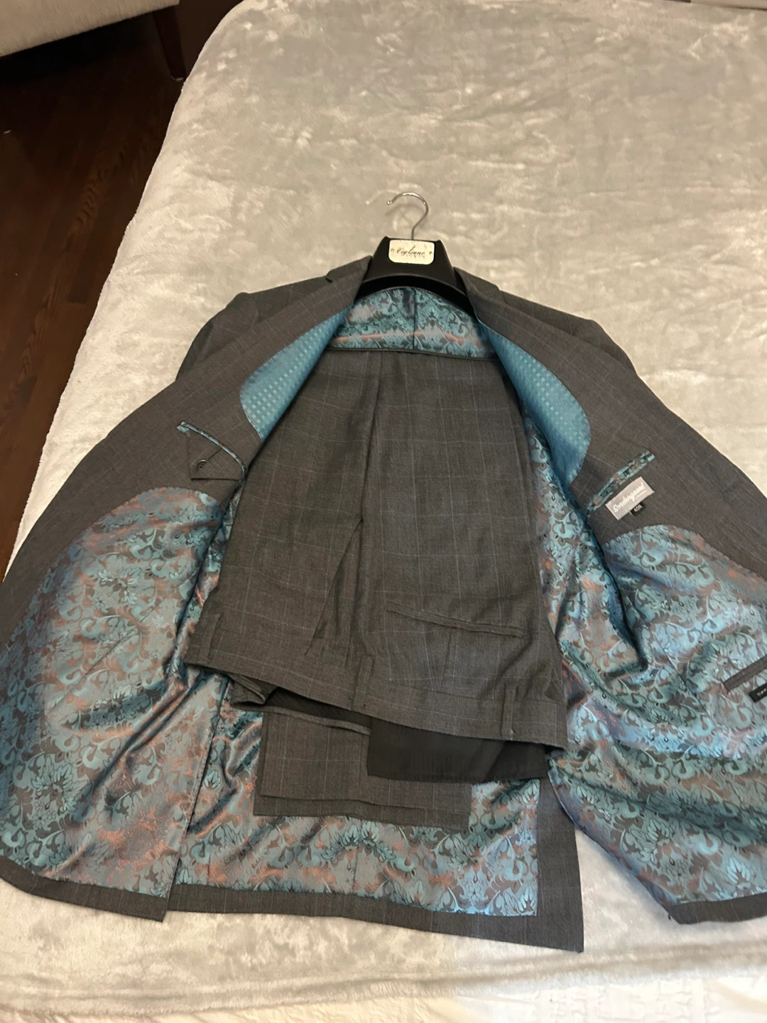 Grey Windowpane Suit Jacket and Pants - photo 2