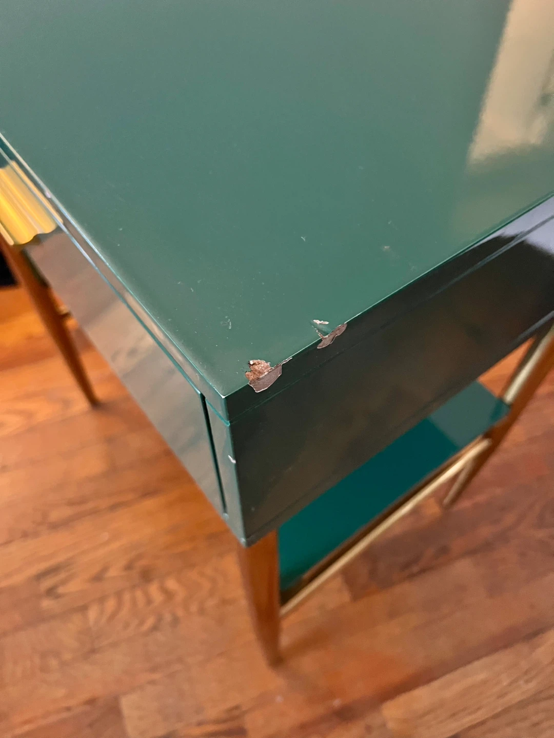 Green End Table with Drawer and Shelf - photo 3