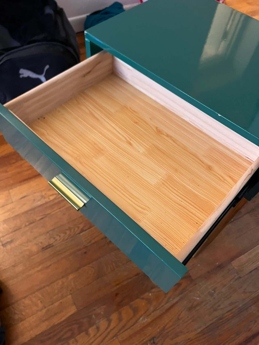 Green End Table with Drawer and Shelf - photo 4