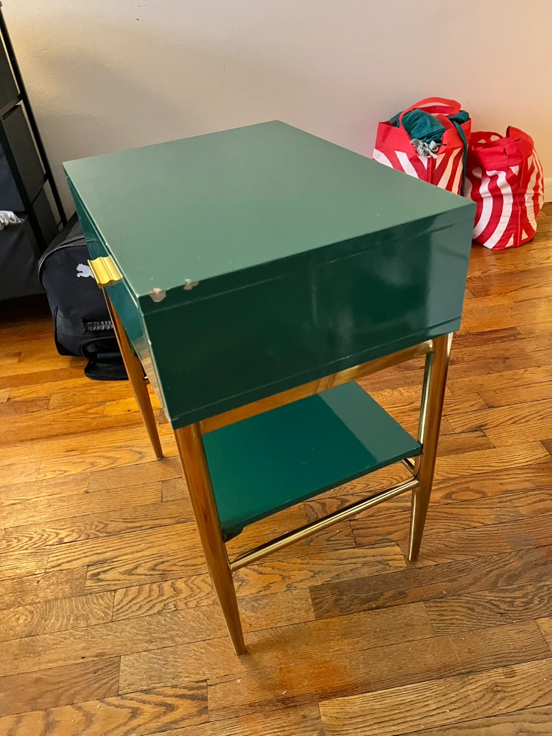 Green End Table with Drawer and Shelf - photo 2