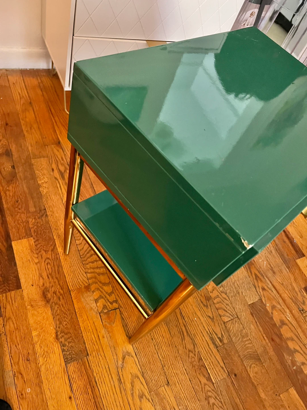 Green End Table with Drawer and Shelf - photo 5