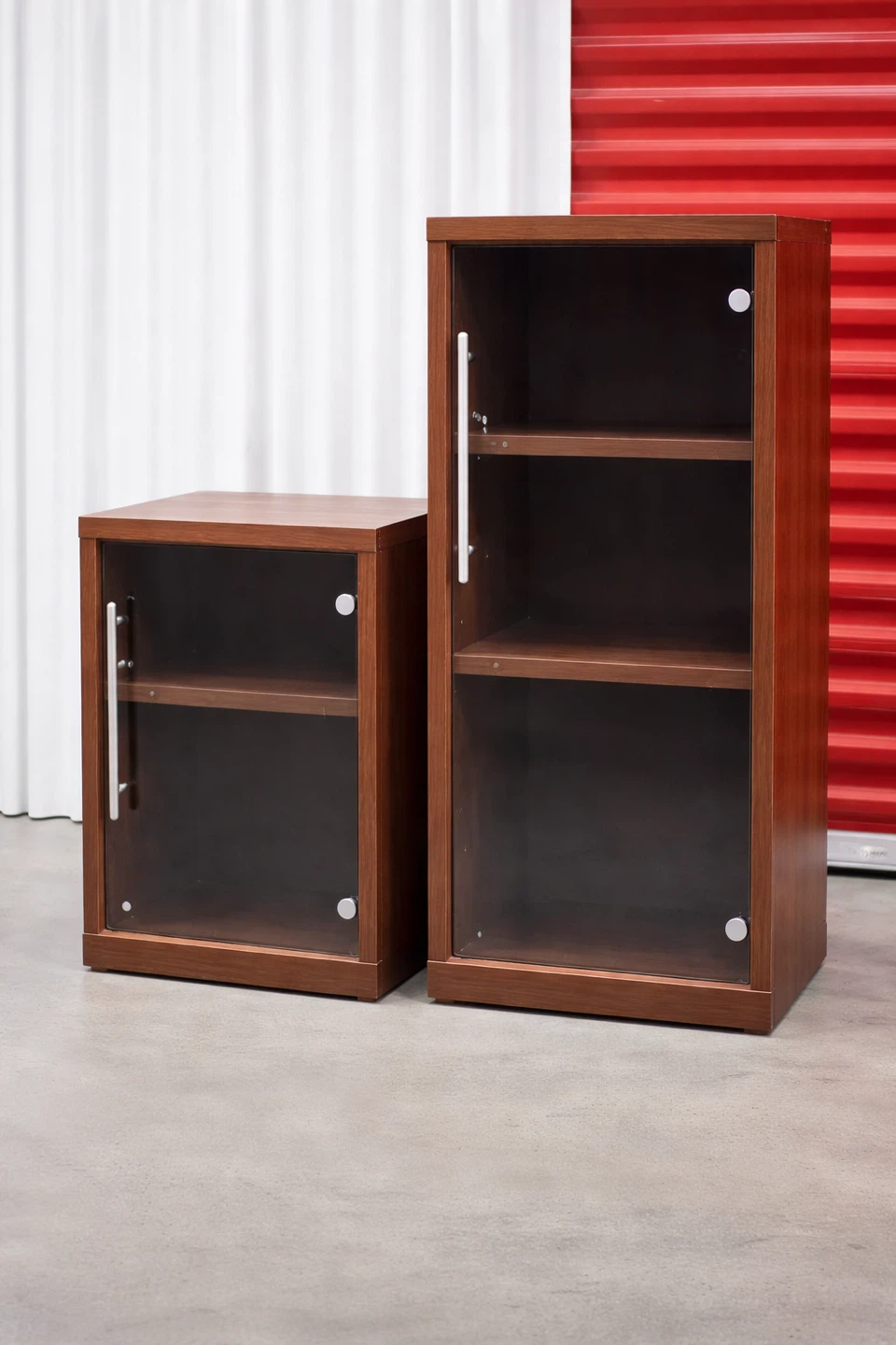 Wooden Cabinet with Glass Doors