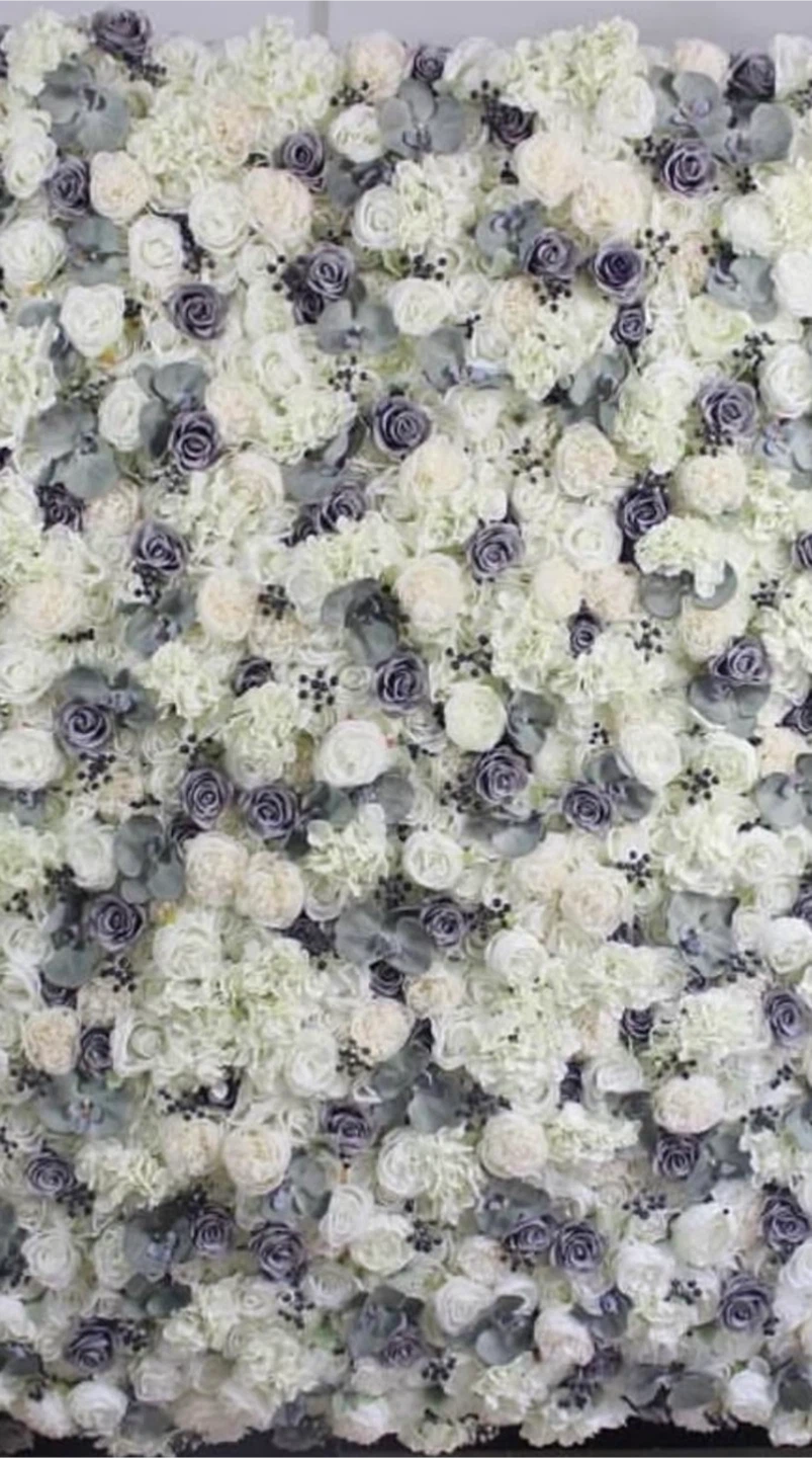 Luxury White Flower Wall Backdrop 8x10 + Heavy Duty Stand - photo 2