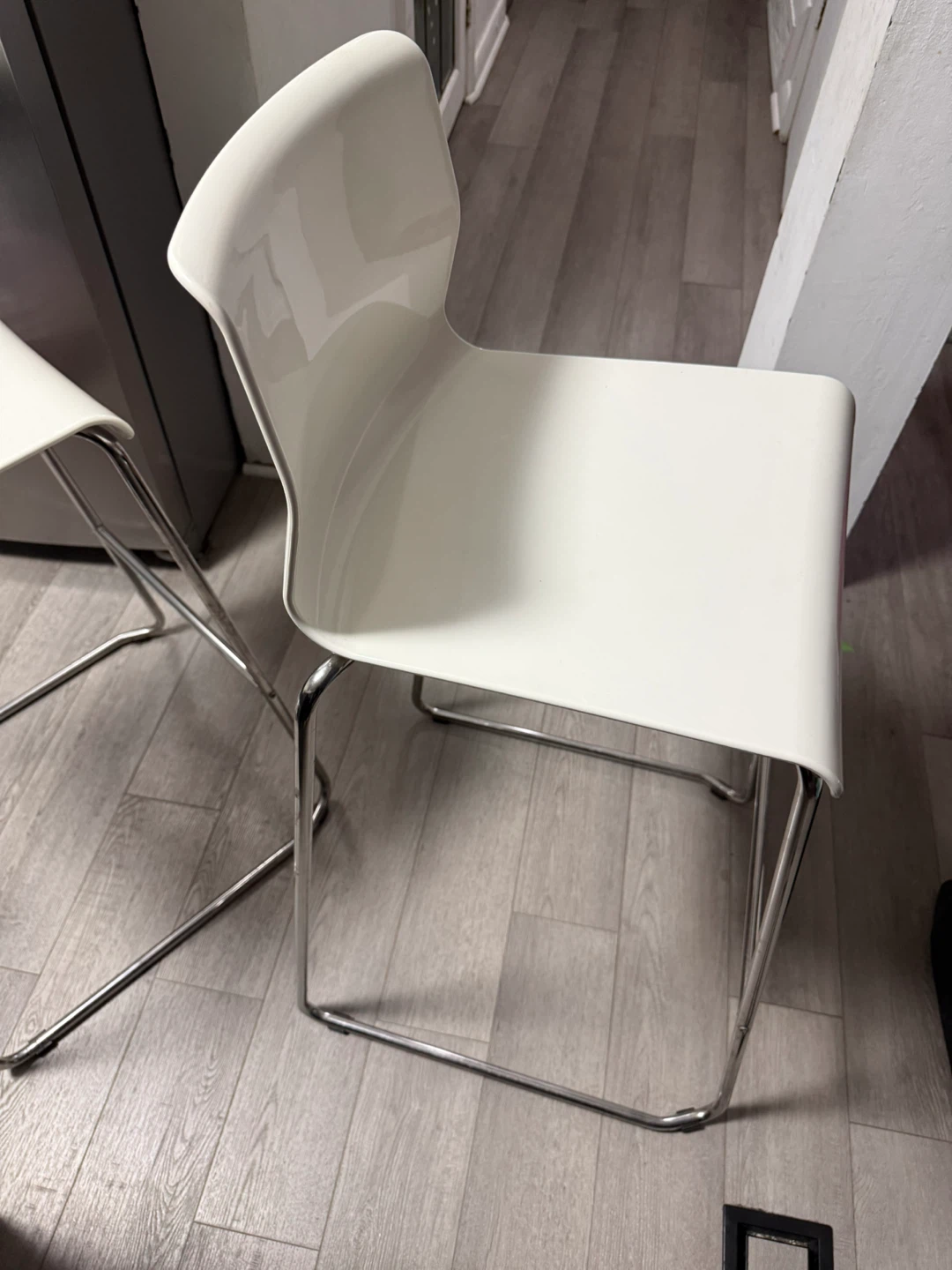 Set of 3 Ikea Glenn Bar Stools - White and Black - photo 2