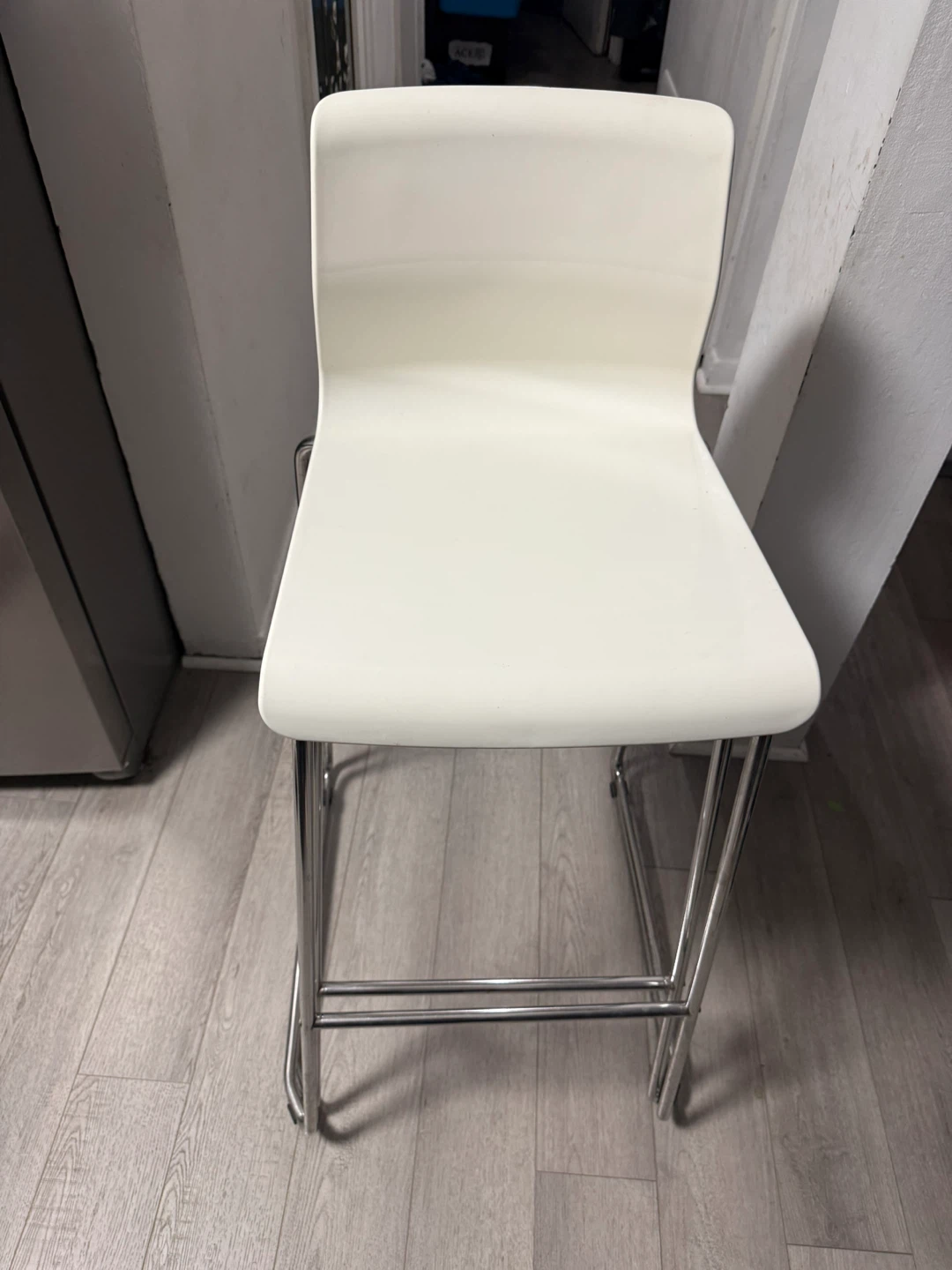 Set of 3 Ikea Glenn Bar Stools - White and Black