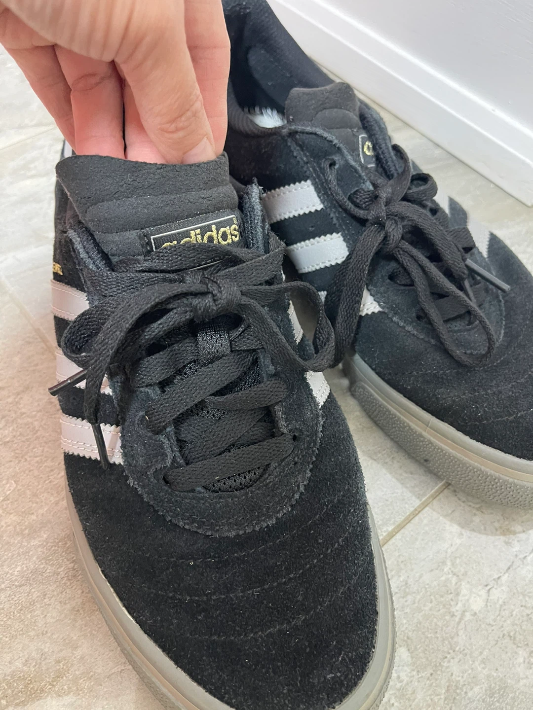 Adidas Black Suede Sneakers - Men's Size 8 - photo 3